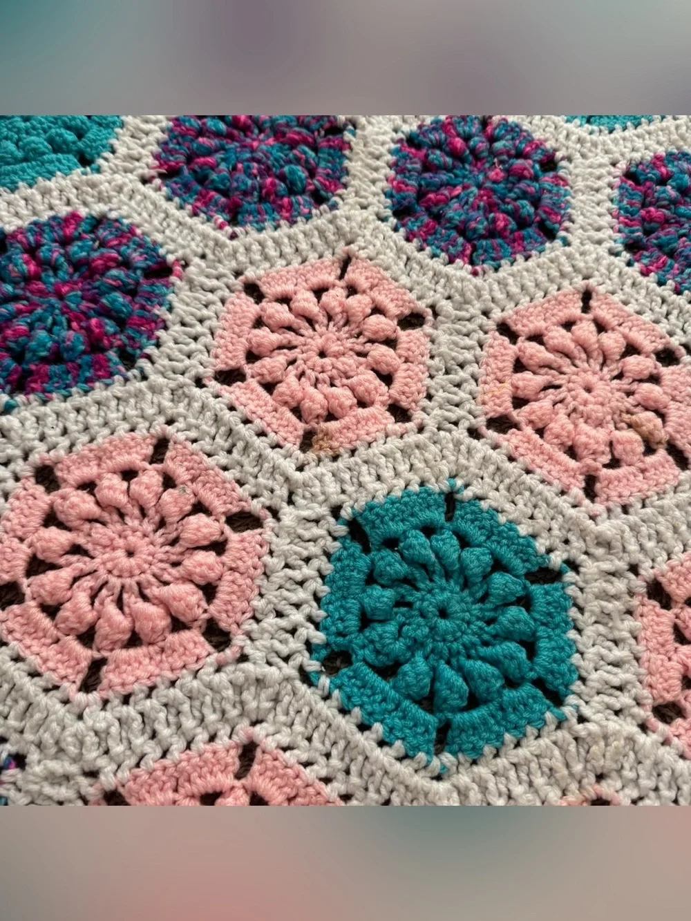 Handmade Crochet Hexagon Blanket